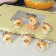 6 pezzi Portachiavi carino 3D a forma di gatto siamese, ciondolo per borsa a forma di gattino adorabile, accessori personalizzati per fidanzata/coppia/migliore amica, accessori per borsa con portaidentità, accessori per auto, regali di Natale per insegnanti e sorelle