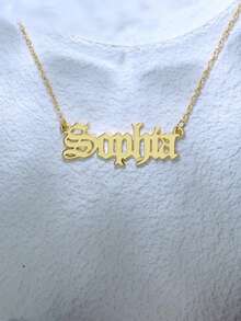 1pc S925 Sterling Silver Custom Gothic Name Necklace With Halloween Motifs - Personalized Jewelry For Friends, Goth Enthusiasts & Self - Perfect For Halloween Parties, Daily Edgy Looks & Festive Gifting Occasions