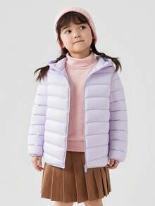 Balabala 青少年女孩轻盈羽绒服秋冬款 - 带帽防水防油家庭款