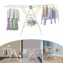 YUNRUX Foldable Clothes Rack Clothes Rack Adjustable Clothes Rack