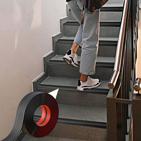 1pc 2m/78.74inch Self-Adhesive Anti-Slip Stair Edge Trim, Stair Decoration Strip, Edge Protector, Suitable For Indoor And Outdoor Stairs