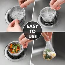 200er Pack Küchenspüle Siebsäcke, Anti-Verstopfungs Einweg Spülbeckenschutz, Küchenessenzial Spülsieb, geeignet für die meisten Spülfilter, Siebentnahmekarton