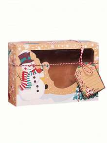 3/6PCS Santa Claus Paper Gift Box With DIY Label And Transparent Window, Ideal For Christmas, New Year, And Party Decorations And Small Gifts