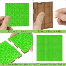 3.93英寸方形磁性底板，多功能磁性积木玩具，适用于户外学习、创意游戏和运动技能发展，DIY磁性积木，适合男孩女孩的礼物 - 彩色 - 查看 7