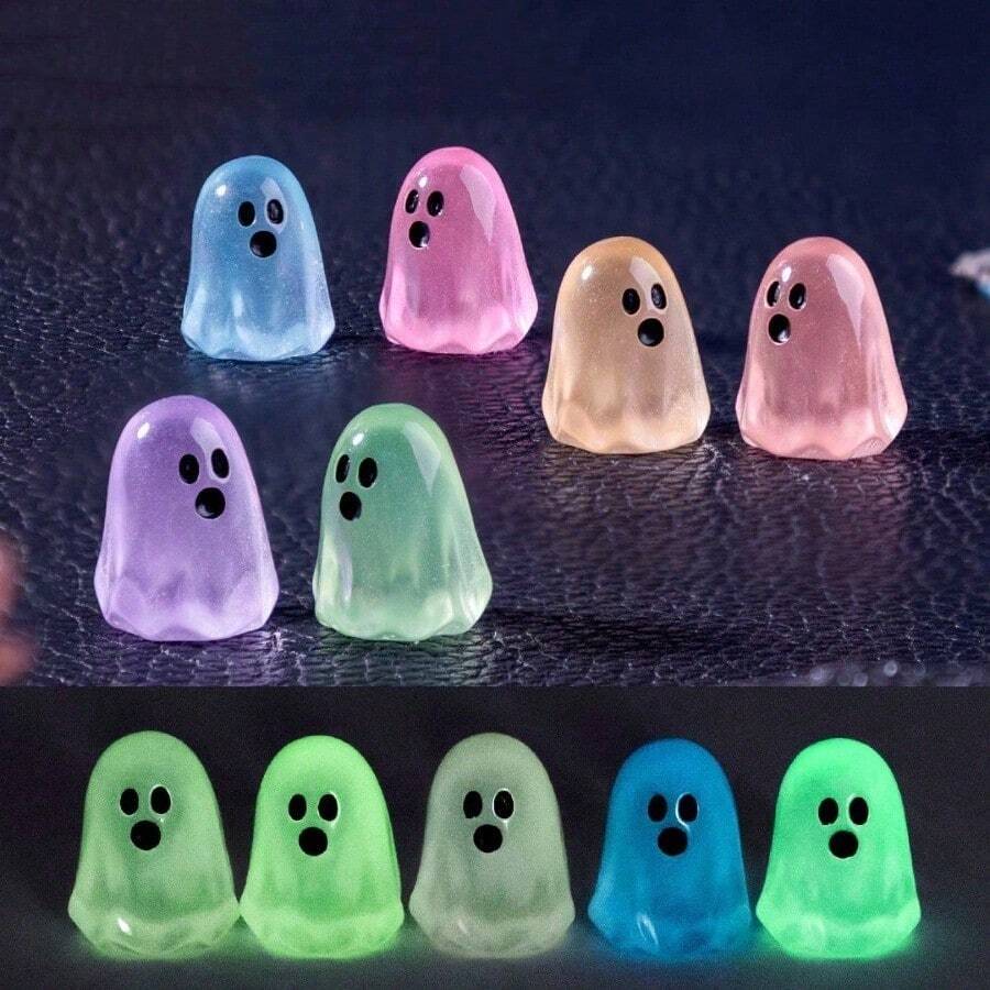 Creative Glow-In-The-Dark Mini Ghost Decorations DIY Kit, Miniature Micro Landscape Halloween Decor, Desktop Ornament, Festival/Birthday/Halloween Gift