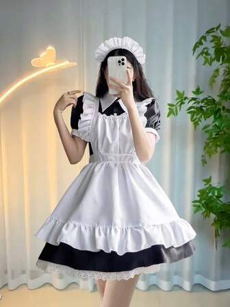 Anime Maid Lolita Dress Cosplay Costume Set,Dresses For Woman, Party Dress
