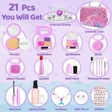 Girls Toys Pretend Makeup, Makeup Set Mermaid Handbag, Toddler Makeup Set Pretend Play Makeup Toys, Gift Toys For Girls Aged 3 4 5 6+,Not Real Makeup