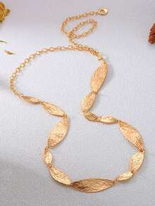 1pc Fashionable Unique Metal Waist Chain, Leaf Collage Design Women's Belt, Suitable For Decorating Dresses And Jeans, Also Ideal As Holiday Gift And Fashion Accessory, Y2K Style Versatile Waist Belt, Especially Suitable For Weddings, Autumn/Fall, Halloween