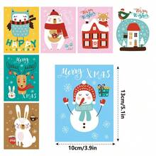 8/18pcs Festive Christmas Wine Bottle Labels - Merry Christmas! - Holiday Decoration Stickers, No Electricity Needed, Featherless Paper Material For Event & Family Party Decor, Christmas Table Decorations, Perfect For Holiday Parties