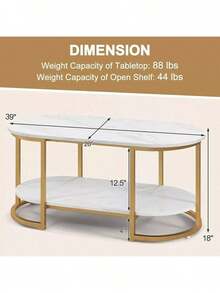 Mesa de centro moderna minimalista madera/metal blanco, diseño contemporáneo, estructura robusta, fácil de combinar con cualquier decoración - Blanco - Ver 2