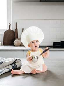 1 Set Customized Little Chef Outfit, Suitable For 100 Days Photo Shoot Props, Embroidered With Name/Date (1-3M),Christmas Gift Supplies