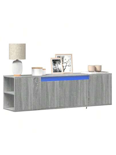 VidaXL TV Wand Unit LED Lighting 135x31x39.5 Cm Grijs Sonoma