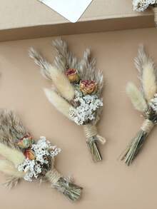 12 Pcs Boho Dried Flower Bouquet Mini Wedding Handmade Dry Flowers Decor For Vase Crafts DIY Photo Boutonniere For Men Floral Plant For Bridesmaid Gift Birthday Decor And Autumn Decor Items