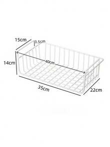 Super life 1pc Space-Saving Hanging Storage Basket - Multi-Functional Storage Rack, Can Be Hung Under Desk, Multi-Layer Storage Rack, Dorm Desk Storage Basket, Kitchen Spice Rack, Extra Large Modern Upright Storage Rack - No Installation Required, Metal Wire Basket, Saves Kitchen, Dorm, Office Space - Easy Open Storage Box, Easy To Install, Kitchen Storage Organizer - White - View 15