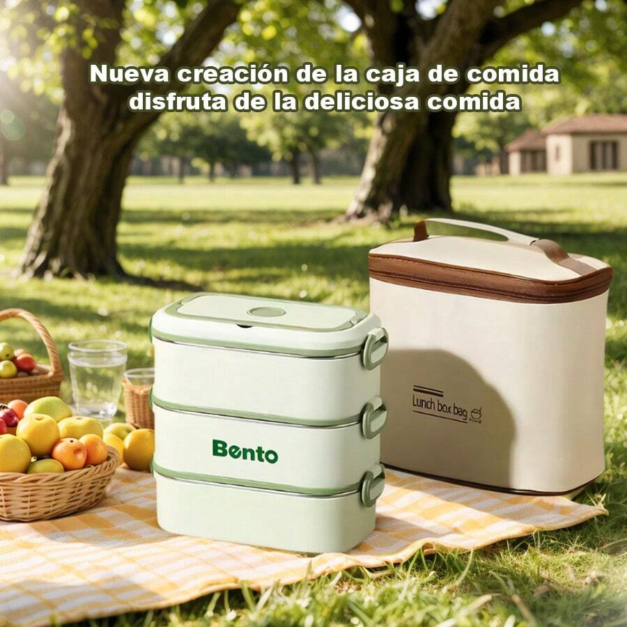 Bentobox Acero Inoxidable 304 para Estudiantes - Doble/Triple Capa, Sellado Hermético Anti-Fuga, Compartimentos Divididos, Apto para Calentar en Microondas, Caja de Almuerzo y Conservación Alimentos