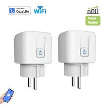 16A WiFi Smart Plug, European Standard Switch, With Energy Monitoring, Wireless APP Remote Voice Control, Compatible With Alexa And Assistant, Mini Smart Home Plug, With Timer Function And Group Controller, No Gateway Required, Only Supports 2.4G WiFi - EU F Type Plug(220-240V) - View 12