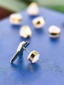 10pcs Heart Shaped Earring Cap, Gold Silicone Anti-Slip Earring Plug For DIY - Gold - View 5