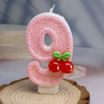 New Viral Fruit Cherry Number Candles (0-9) For Birthday Cake Decor