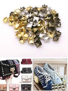 100/200 pièces/paquet Pointes métalliques carrées, rivets punk rock pour le travail du . Rivets à quatre griffes pour vêtements, chaussures, bracelets