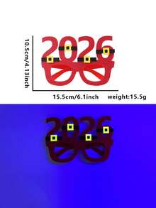2026 Christmas Fluorescent Glasses, Cartoon Christmas Decor Photo Props, Neon Santa Hat & Reindeer Glasses Frame
