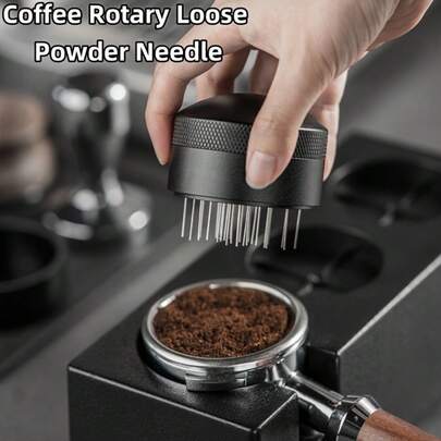 SOKANY Rotating Fabric Powder Needle, Available In 51/53/58mm Sizes, Stainless Steel Needle Tips, Effectively Breaks Up Clumps And Evenly Distributes Coffee Grounds, Rhombic Anti-Slip Design, Fabric Powder Needle + Storage Box, Suitable For Home, Kitchen, Bar, Cafe And Other Settings, Coffee Accessory