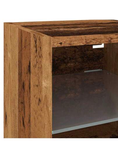 VidaXL TV Wand Unit LED Lighting 30x28.5x30 Cm Old Wood view 11