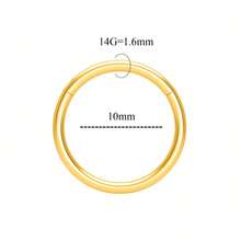 1pc 316l Stainless Steel Nose Ring Seamless Hoop With Gold-plated Septum Ring For Men And Women Also As Earrings - Gold - View 21
