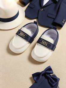 婴幼儿男孩女孩PU皮革硬底学步鞋幼儿橡胶底学步鞋婴儿卡通拖鞋婴儿床便帽鞋 - 藍色 - 查看 14