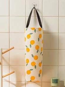 1pc Wall-Mounted Plastic Bag Dispenser Storage Rack, Garbage Bag/Storage Bag Holder, Kitchen Plastic Bag Organizer Hanging Bag, Multi-Functional Garbage Bag/Storage Bag, Floral & Fruit Pattern Wall-Mounted Versatile Garbage Bag Storage Hanging Bag, Suitable For Home, Kitchen, Summer Beach Party, Food, Camping, Storage, Room Decor, Kitchen Accessories - Multicolor - View 3
