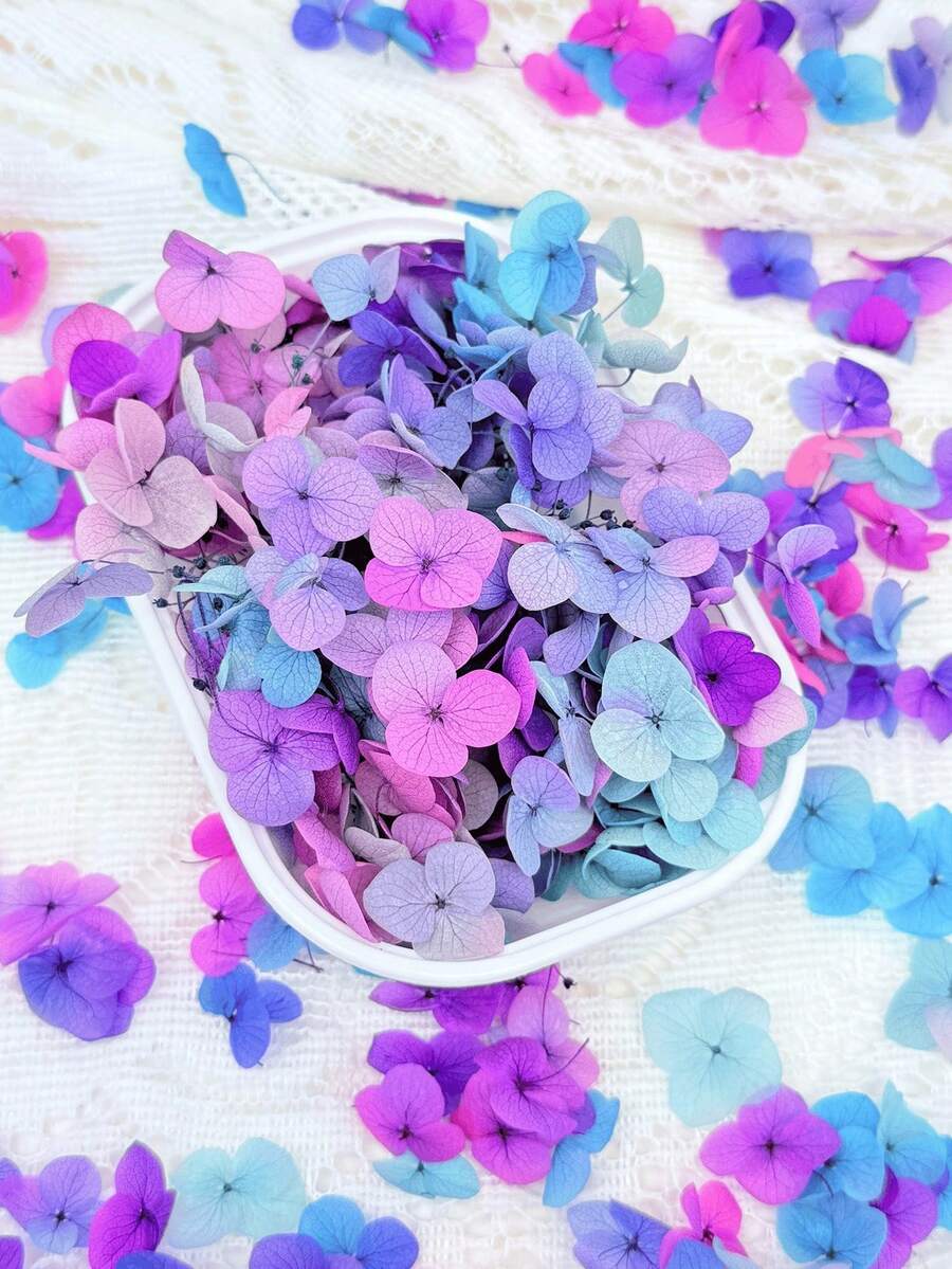 100/200/500/1000pcs Multicolour Hydrangea Dried Flowers-Perfect For DIY Crafts,Candles,Weddings,Diy Handmade,Christmas