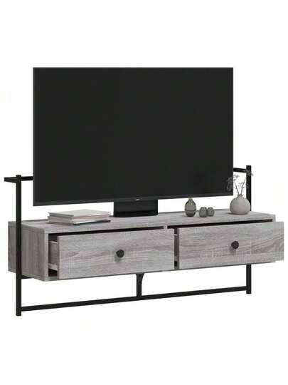 VidaXL Wand Mounted TV Cabinet 100.5x30x51 Cm Wood Grijs Sonoma Oak view 3