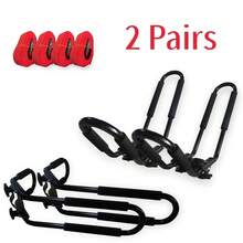 2 Pairs J Cross Bar Roof Rack Carriers For Canoes, Kayaks, And Boats - Top Mount For SUVs And Trucks - Default - View 2