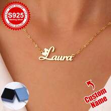 1pc S925 Sterling Silver Custom Name Necklace - Personalized Jewelry With Cursive/Script Fonts - Ideal Gift For Girlfriends, Besties & Self - Perfect For Birthdays, Anniversaries & Daily Chic Outfits