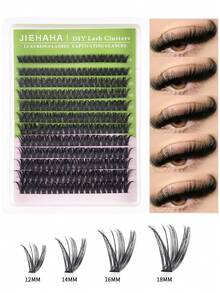 240/216/192 件/套 14 排 30/40/60/80/100 件 0.05 毫米仿貂皮睫毛 9-16 毫米混合长度，3D 俄罗斯卷曲单根睫毛，黑色化妆睫毛延长，节日必备。圣诞礼物睫毛簇，睫毛簇，单根睫毛，睫毛，假睫毛