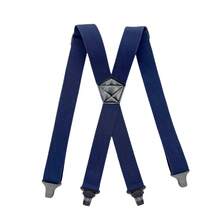 3.8cm Men's Suspender Clips Plain Elastic Suspenders Business Dress Pants Shirt Butterfly Clips Shoulder Straps Suspender Gift For Boyfriend - Màu xanh nước biển - Xem 10