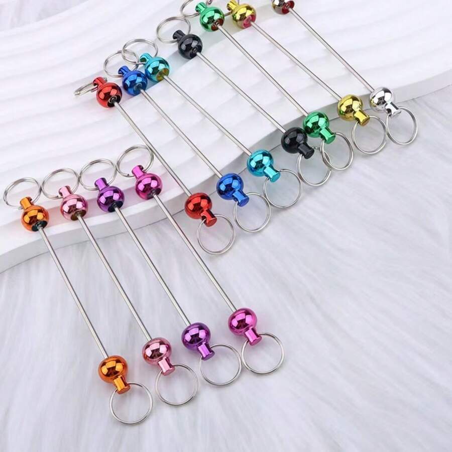 20pcs Blank Beadable Keychain Bars, Metal DIY Blank Beading Keychain Rods, Keychain Making Supplies, Suitable For Pendant DIY Crafts And Jewelry Making - Multicolor - View 1