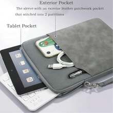 Husă pentru tabletă 1 buc - Nylon durabil, cu fermoar, pentru iPad-uri de 8-13,3 inci, ușoară și elegantă, roz/gri/gri spațial, cu compartimente multiple, husă de transport pentru tabletă