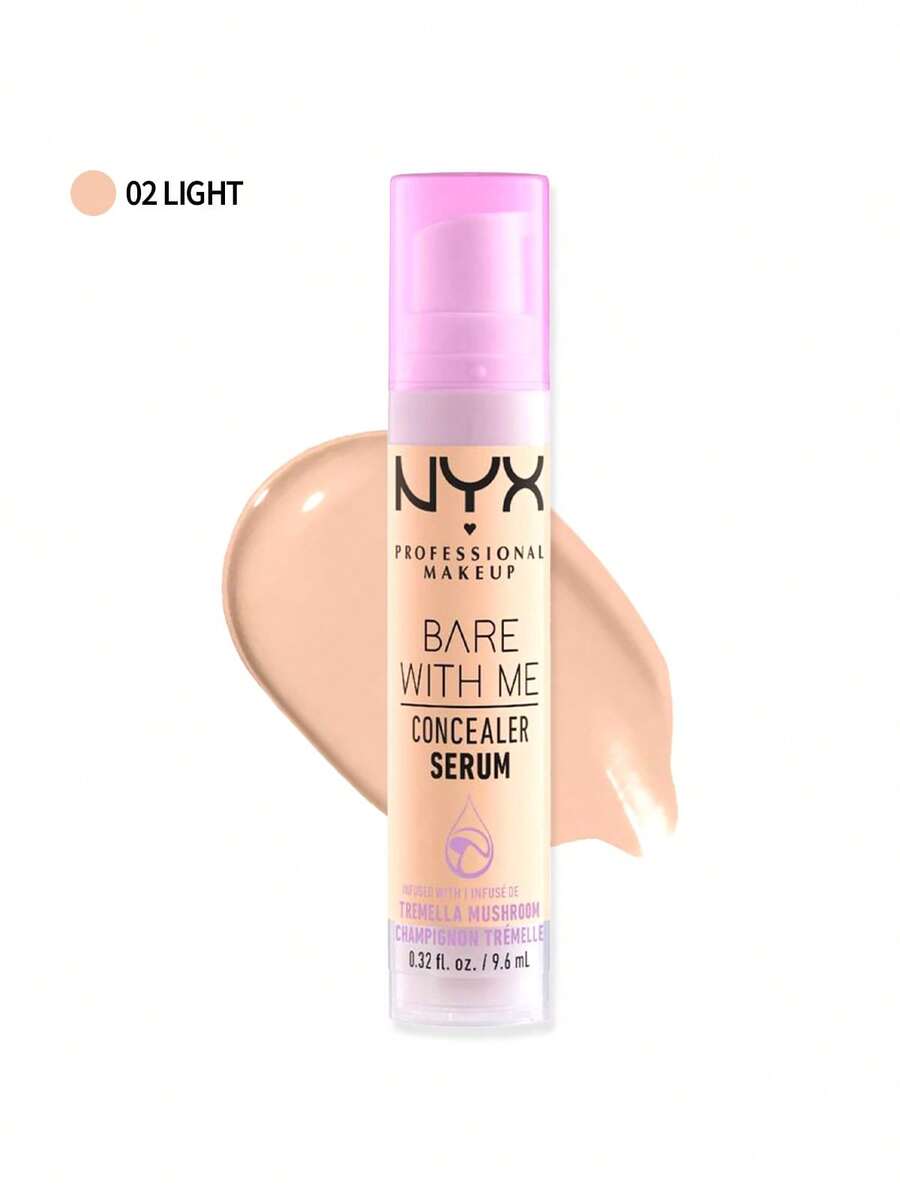 NYX Bare With Me 遮瑕精华 02 淡妆遮瑕膏 0.32 盎司/9.6 毫升 保湿遮瑕 浅色调 精华注入 轻盈自然妆效 女朋友 妻子 母亲 朋友 生日 毕业派对 旅行 露营 户外 学校 校园旅行 节日 周年纪念 秋季 秋季 万圣节 秋季妆容 清爽透亮肌肤 少即是多 简约别致 - 02 Light - 查看 1