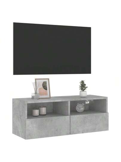 VidaXL TV Wand Unit 80x30x30 Cm, Finished Wood, Concrete Grijs view 5