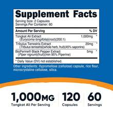 Nutricost Tongkat Ali 1,000mg 120 Capsules - With Tribulus Terrestris And BioPerine, Vegetarian Caps, Non-GMO, Gluten Free, Potent Extract | Tongkat Ali, Tribulus Terrestris, BioPerine, Non-GMO, Gluten Free, Nutricost, Potent Extract, Premium Quality - 其他 - 查看 2
