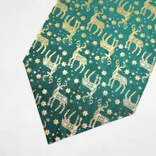 1 Pieces Set Of Christmas Foil Print Table Runner 35*183cm/13.78*72inch 35*275cm/13.78*108inch With Elegant Shimmering Reindeer And Snowflake Polyester Velvet Fabric Perfect For Party Winter Holiday Picnic Indoor Or Outdoor Celebration Decor