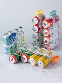 1 pièce Porte-gobelet de boîte de rangement de boissons pour réfrigérateur, Porte-canettes de bière froide, Porte-boissons multifonctionnel pour canettes de soda, Peut ranger les bières, sodas et condiments en boîte, Organisateur d'espace pour cuisine et réfrigérateur, Boîte de rangement pour réfrigérateur.