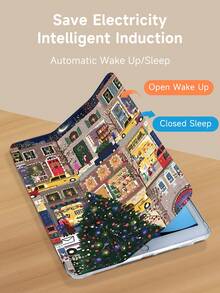 Christmas Eve Street Market Pattern Tablet Case, Compatible With IPad 9.7/10.2/10.5/10.9/12.9/Pro 11, 10th Generation, Compatible With Samsung Galaxy Tab S6 Lite 10.4-Inch, Compatible With Kindle Paperwhite 12th Gen 2024, Kindle (11th Generation) 2022 Version, Soft And Drop Resistant, Intelligent Standing/Automatic Wake-Up/Sleep, Christmas/Christmas Gifts/Holiday Gifts