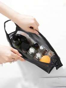 1 Stück Mesh Kosmetiktasche mit Haarschmuck Muster, multifunktionale Kosmetiktasche für Clips, Stirnbänder, rote Luftpolster Aufbewahrungstasche, tragbare Aufbewahrungstasche, Make-up Tasche, Hautpflege Tasche, Reiseaccessoires, Schlafsaalausstattung, Badezimmer Aufbewahrung, Schmuckaufbewahrung, Lippenpflege und Kosmetik Aufbewahrungstasche, Schulmaterial Tasche, Make-up Tasche, Urlaubsaccessoires - Verschiedenfarbig - Übersicht 5