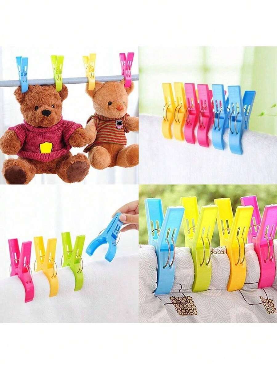 4/8 ace de rufe mari din plastic, cleme pentru prosoape, cleme pentru prosoape de plajă pentru scaune, ace de rufe din plastic, cleme pentru prosoape de plajă, cleme pentru suporturi de prosoape, ace de rufe rezistente - împiedică prosopul să sufle din vânt articolele esențiale pentru plajă