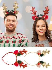 Christmas Reindeer Antler Headband With Cute Animal Elements - Festive Holiday Hair Accessory, Plastic, Non-Feather, Fashion Dress-Up Hair Band, Ideal For Gifts - Single Pack, Adorable Glitter Antler & Bow Headband For Girls - Perfect Christmas Gift From Grandma To Granddaughter, Mom To Daughter, Fall, Hair Accessories Women, Hair Tools, Hair Stuff, Stuff, Beauty Accessories, Gifts, Travel, Gifts For Women, Hair Stuff, Stocking Stuffers