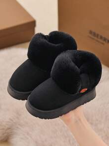 2025 New Winter Children Boots Cartoon Cute Indoor/Outdoor Plush Shoes Boys/Girls Warm Fleece Snow Boots