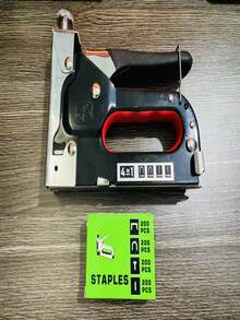 1Pc Multi-Functional 4-In-1 Heavy Duty Staple Gun, Manual Handheld Nailer, Iron Construction, No Batteries Required, Suitable For DIY Home Decor, Camping, And Industrial Use, Compatible With T-Type, U-Type, I-Type, And П-Type Staples. - Multicolor - View 14