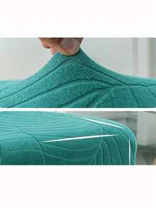 1pc Waterproof Recliner Chair Cover With Pocket, Single Seat Slouchy Sofa Slipcover - Dark Green - View 4