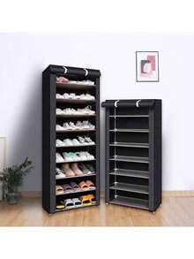 4/6层鞋架，3面板鞋架带防尘罩收纳整理器简易鞋架多层钢管组装防尘柜鞋架鞋柜，木制鞋收纳柜，鞋收纳，适用于门厅、客厅、卧室、大厅的鞋收纳柜 - 彩色 - 查看 5